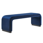 Modway - Koda Performance Velvet Banc long de la chute d’eau - Noir Bleu Nuit-Revêtement en velours de performance