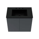Modway - Bryn Fixation murale de 30" Vanette de salle de bain - Gris Noir-Portes à fermeture douce