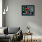 Justice League collage - Impression encadree - 35" x 27"-Prêt à accrocher - livré entièrement assemblé