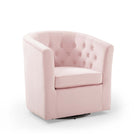 Modway - Prospect Touffe Performance Velvet Fauteuil pivotant - Rose-Fauteuil moderne à dossier de baril