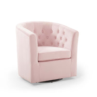 Modway - Prospect Touffe Performance Velvet Fauteuil pivotant - Rose-Fauteuil moderne à dossier de baril