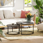 HOMCOM - Tables gigognes rondes 31 po avec plateau effet marbre - gris - Paquet de 2-Design moderne avec plateau effet marbre qui s’adapte facilement au style de la maison