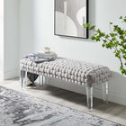 Modway - Prologue Tissé Performance Velvet Ottoman - Gris clair-Pieds en acrylique