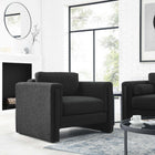 Modway - Visible Tissu Boucle Fauteuil - Noir-Rembourrage en mousse dense