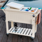 Permasteel - Glacière de patio style mobilier 80 pintes - Crème-Le bac isolé garde les boissons froides jusqu’à 36 heures