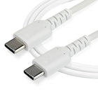 StarTech Câble USB-C vers USB-C de 1 m - Blanc-Atténuation des tensions étendue, testée pour résister à plus de 10 000 cycles de pliage à un angle de 180°