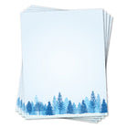 Geographics - Papeterie à Bordure Arbres d'hiver 8,5 po l x 11 po H , 70 Pqt-Lettre: 8-1/2 po l x 11 po H