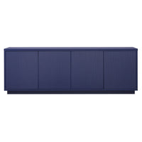 Hudson&Canal - Meuble TV Hanson pour téléviseurs jusqu'à 75" - Bleu foncé-Une conception de transition peut accueillir des téléviseurs jusqu'à 75 pouces pour votre espace de divertissement