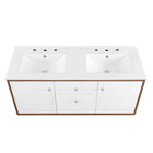 Modway - Transmit 48" Vanité de salle de bain murale - Blanc noyer-Matériel Chrome