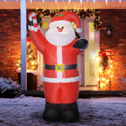 HOMCOM - Décoration de pelouse gonflable éclairée d'extérieur de 8 pieds de haut pour Noël - Père Noël - Rouge-8 lumières LED blanches internes intégrées 
