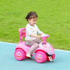 Qaba - Voiture pousse-pousse pour tout-petits avec musique, éclairage - rose-Le dossier amovible s’adapte à la croissance de votre enfant 