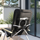 Outsunny - Chaises de camping pliantes, lot de 2 avec coussin amovible, sac de transport, noir-Tissu Oxford 600D résistant à l’usure et cadre en aluminium antirouille pour une utilisation extérieure fiable  
