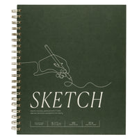 Gry Mattr - Carnet de croquis - 50 lb - Reliure à spirale - 100 feuilles - Vert-100 feuilles de papier léger de 50 lb