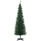 HOMCOM - Arbre de Noël Artificiel 6 Pieds Arbre Effilé Décoration Fête - Vert-Sapin de Noël artificiel de 6 pieds de haut dans un style crayon mince 