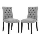 Modway - Duchess Tissu Chaise à manger Ensemble de 2 - Gris clair-Rembourrage en mousse dense pour le confort