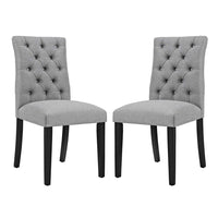 Modway - Duchess Tissu Chaise à manger Ensemble de 2 - Gris clair-Rembourrage en mousse dense pour le confort