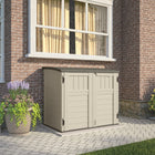 Suncast - Abri horizontal de 34 pi³ - couleur Vanille avec toit Stoney-La construction toutes saisons offre une résistance à l'eau et une protection contre les UV.