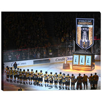 Vegas Golden Knights 16x20 sur toile Banner Raising Line-up-H - Toile encadree - 20" x 16"-Impression sur toile de qualité supérieure avec bordures enveloppées