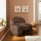 Modway - Mina Fausse fourrure Chaise d’accent - Brown-Siège à profil bas