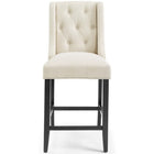 Modway - Baronet Bouton à touffe Tissu rembourré Tabouret de comptoir - Beige-Assemblée requise