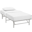 Modway - Horizon Acier inoxydable Cadre de lit simple, Gris-Cadre de lit à plateforme moderne