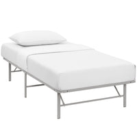 Modway - Horizon Acier inoxydable Cadre de lit simple, Gris-Cadre de lit à plateforme moderne