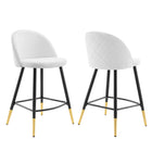 Modway - Cordial Tissu Tabourets de comptoir - Blanc - Ensemble de 2-Tabourets rétro modernes