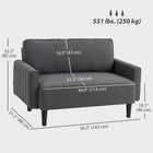 HOMCOM - Canapé loveseat - gris foncé-Pieds robustes en plastique noir offrant un soutien fiable 