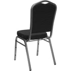 Flash Furniture 4 pièces Chaise de banquet empilable de la série HERCULES avec dossier à couronne et tissu à pois noirs-Rembourrage en tissu noir à motifs diamants