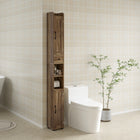 HOMCOM - Armoire de rangement de salle de bain étroite et haute 73 po - grain de bois brun-Équipé d’un dispositif anti-basculement pour une sécurité accrue 