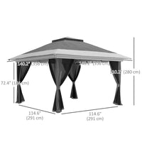 Outsunny - Tente auvent pliante 11.7 pi l x 11.7 pi L avec sacs de sable - UPF50+-Installation rapide et facile grâce au design pop-up