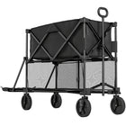 Outsunny - Chariot pliant à deux étages-Conception à deux niveaux pour maximiser le rangement et accueillir plus d’objets facilement