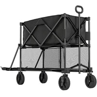 Outsunny - Chariot pliant à deux étages-Conception à deux niveaux pour maximiser le rangement et accueillir plus d’objets facilement