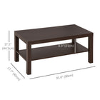 HOMCOM - Table basse 2 niveaux avec étagère de rangement pour salon - noyer-S'adapte à tout environnement, y compris les salons, les bureaux ou autres espaces ouverts
