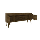 Manhattan Comfort - Meuble TV Bradley 62,99 po style Mid-Century Modern - Brun Rustique-Pieds évasés élégants en bois massif pour une durabilité accrue