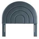 Modway - Solana Arqué Performance Velvet Tête de lit jumelée, Cadet Blue-Assemblée requise