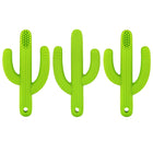 The Pencil Grip - Brosse à dents Cactus - Paquet de 3-Fabriqué en silicone de qualité alimentaire, non toxique et approuvé par la FDA, sans BPA ni phtalates
