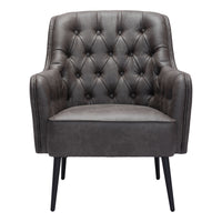 Zuo - Tasmania Fauteuil d’appoint - Noir vintage-Confort moelleux et rembourrage durable