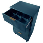 Manhattan Comfort - Granville commode moderne haute et étroite 23,62" - bleu minuit-Doté d'une épaisseur de panneau de 25 mm, fabriqué en bois massif de haute qualité et en bois massif