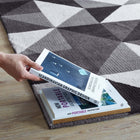 Modway - Kahula Mosaïque du triangle géométrique Tapis - 5 po x 8 po - Noir/Gris/Blanc-Dessous du tissu de jute adhéré