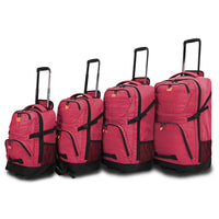 Tucci Italy - Scorre 4 pièces ensemble de valises tournantes souples - Rose-Conçu en Italie pour combiner le style européen moderne avec une fonctionnalité pratique et prête à voyager
