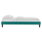 Modway - Reign Performance Velvet Cadre complet de plate-forme, Sarcelle-Velours de performance résistant aux taches