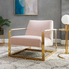 Modway - Seg Performance Velvet Chaise d’accent - Or Rose-Revêtement en velours de performance