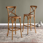 Modway - Gear Tabouret de bar - Noyer-Capsules de pied non marquées