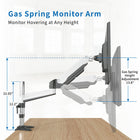 ShoppingAll - Support de moniteur LCD entièrement réglable à ressort à gaz, Blanc-Livré avec un HDMI 6.0ft/1.8m pour un ajout supplémentaire.