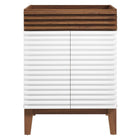 Modway - Render 24" Armoire de toilette de salle de bain (lavabo non inclus) - Noyer blanc-Style moderne du milieu du siècle