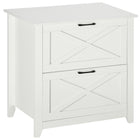Vinsetto - Armoire de classement verticale avec barres suspendues pour format A4 pour bureau à domicile - blanc-Placez des imprimantes, des scanners ou exposez des objets personnels sur le dessus de l’armoire 