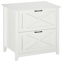 Vinsetto - Armoire de classement verticale avec barres suspendues pour format A4 pour bureau à domicile - blanc-Placez des imprimantes, des scanners ou exposez des objets personnels sur le dessus de l’armoire 
