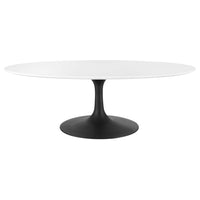 Modway - Lippa Ovale de 48 po Bois Table basse - Noir Blanc-Table basse moderne