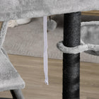 PawHut - Arbre à chat 47 po pour chats d’intérieur, centre d’activités pour chat, tour avec lit à oreilles, rampe, condo, hamac - gris clair-Conception à plusieurs niveaux qui satisfait le désir de grimper de votre animal 